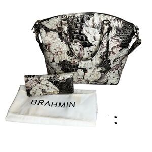 Brahmin Eden Melbourne Crocodile Leather Embossed Shoulder Bag & Ady Wallet